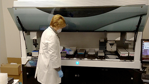 Dr. Judy Crabtree in Lab